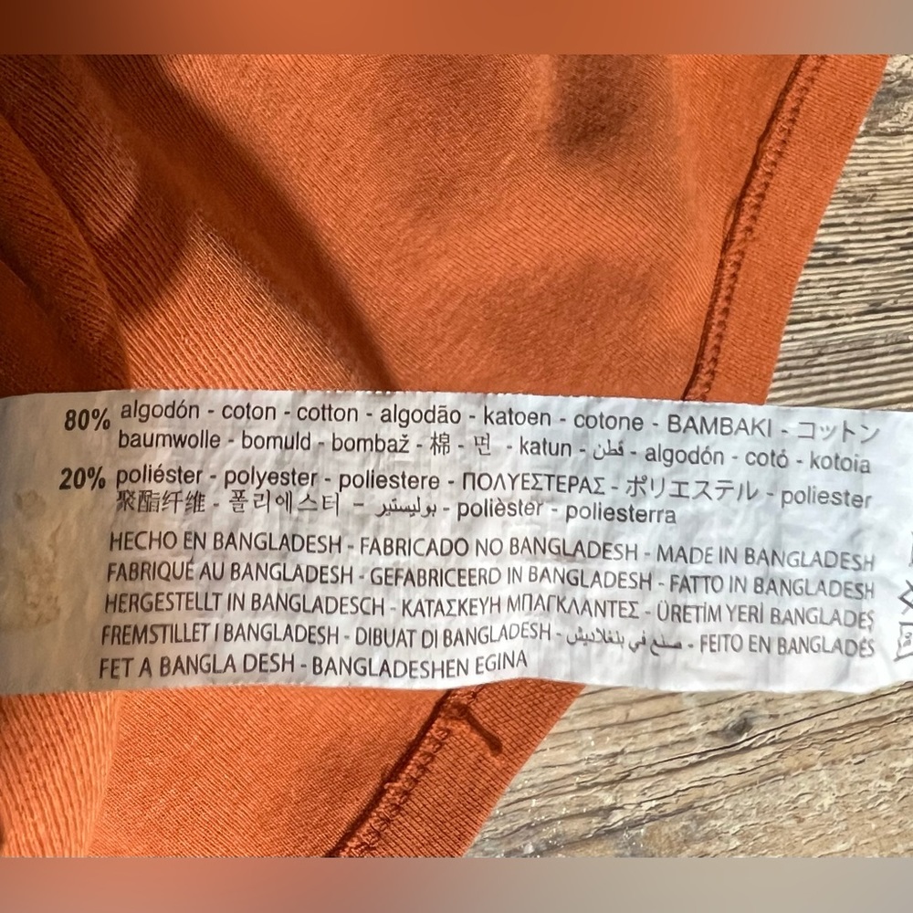 ZARA Trafauluc T-shirt Burnt Orange Cotton Blend Dress Fall Size Large - Picture 9 of 9